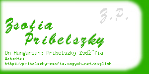zsofia pribelszky business card